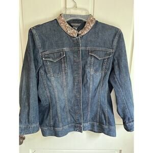 Vintage Banana Republic Women’s Jean Jackets W/Sequin Collar-Size 14